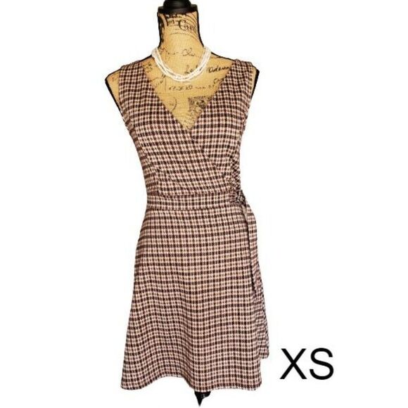 Women's Summer Dress V-Neck Wrap D Ring Detail Sheath Sundress VTG XS NWOT - Picture 1 of 7